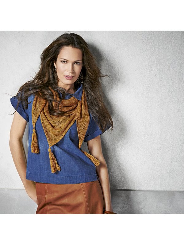Dreieckstuch mit Quasten LACE MERINO von Lana Grossa