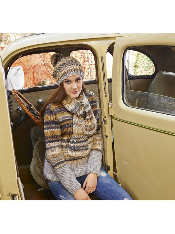 Lana Grossa PULLI IN BREITEN STREIFEN Lei Colormix