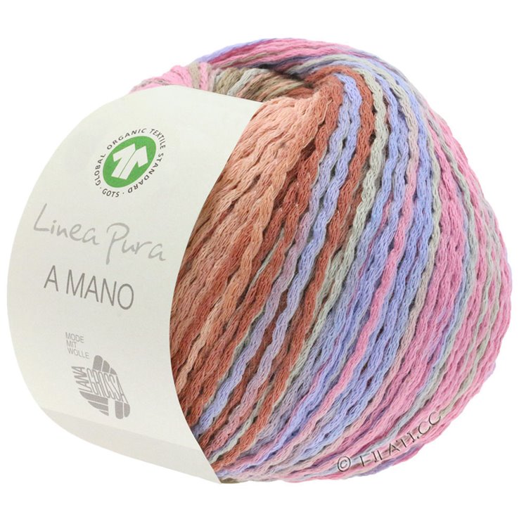 Lana Grossa A MANO (Linea Pura) | 01-Graugrün/Fliederblau/Terrakotta/Nelke/Lachs