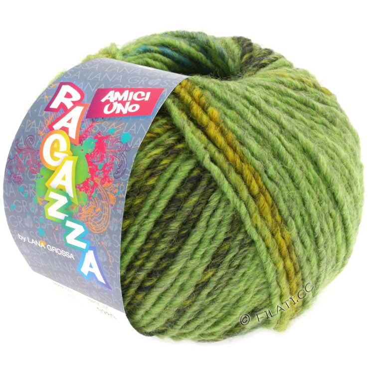 Lana Grossa AMICI UNO (Ragazza) | 301-Hellgrün/Gelbgrün/Dunkelgrün