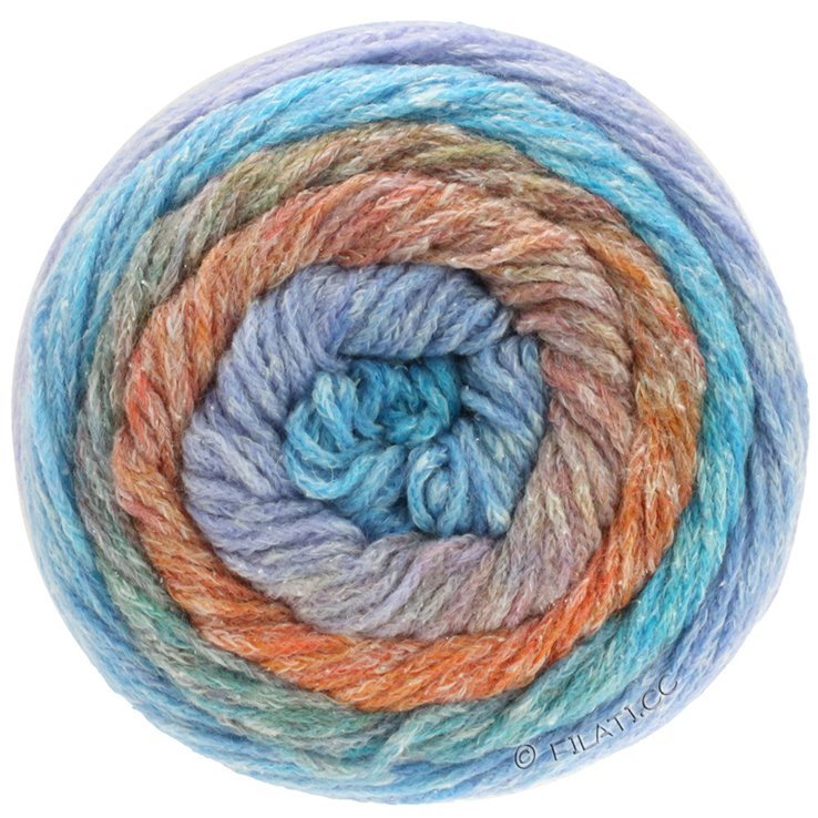 Lana Grossa AMOROSO | 11-Türkis/Flieder/Lachs/Grüngrau