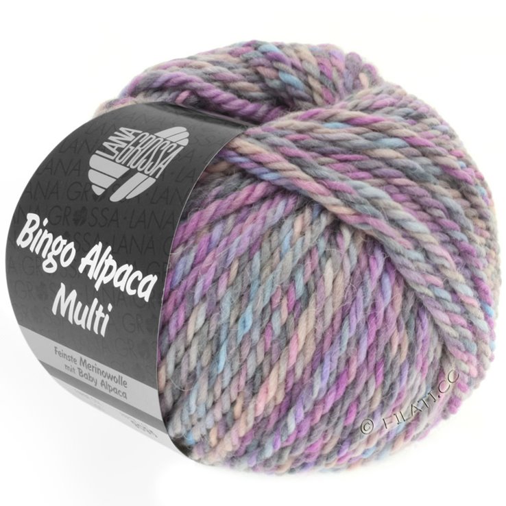 BINGO ALPACA Multi - von Lana Grossa | 101-Rosa/Lila/Hellblau/Grau