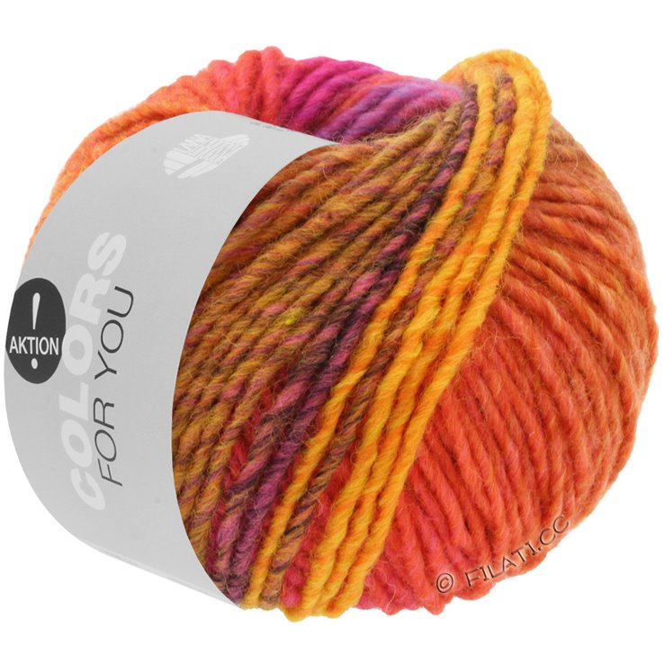 COLORS FOR YOU - von Lana Grossa | 139-Fuchsia/Rost/Orangegelb/Dunkelbraun/Lila/Rot/Koralle/Orange