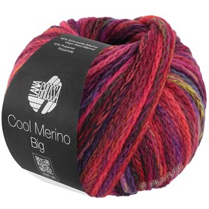 COOL MERINO Big Color - von Lana Grossa | 401-Schwarzrot/Violett/Pink/Fuchsia/Rot/Gelbgrün