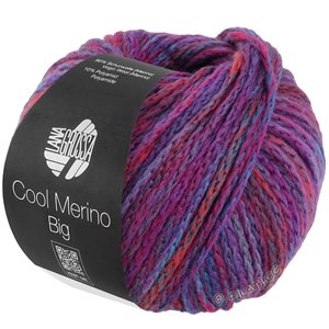 COOL MERINO Big Color - von Lana Grossa | 408-Fuchsia/Violett/Blaugrau/Rauchblau/Hellgrau/Blau/Tomate