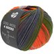 COOL WOOL 4 SOCKS PRINT II - von Lana Grossa | 7796-Lila/Dunkelgrün/Koralle/Grau/Brombeer/Orange