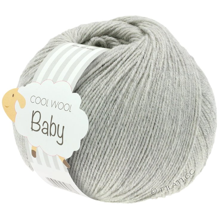COOL WOOL Baby Uni/Print 50g - von Lana Grossa | 206-Hellgrau meliert