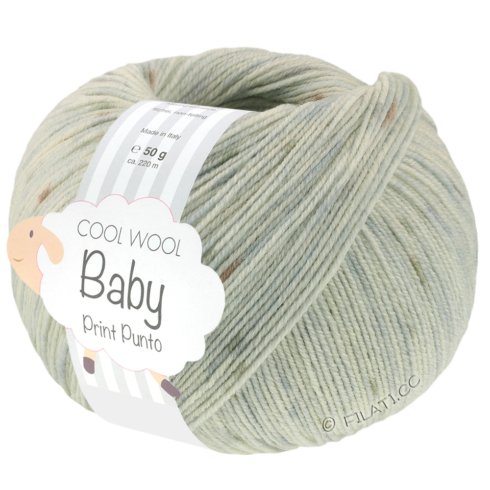 COOL WOOL Baby Uni/Print 50g - von Lana Grossa | 376-Silbergrau/Taupe/Hellgrau