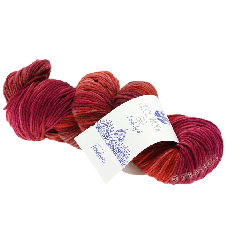 COOL WOOL Big Hand-dyed - von Lana Grossa | 201-Rot/Terrakotta/Pink/Zyklam/Schokobraun/Altrosa