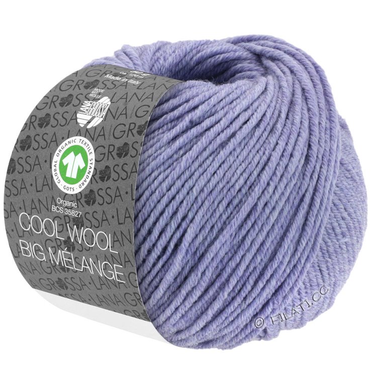 COOL WOOL Big Melange (GOTS) - von Lana Grossa | 201-Flieder meliert