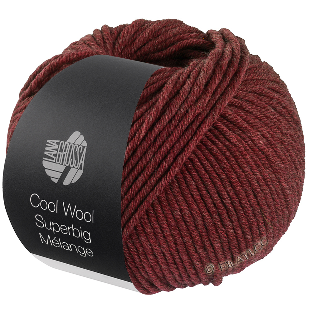 COOL WOOL Superbig Mélange - von Lana Grossa | 222-Weinrot meliert