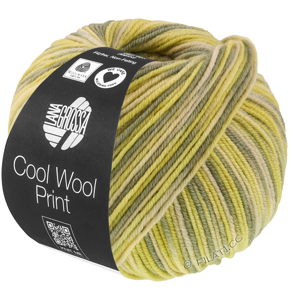 COOL WOOL  Print - von Lana Grossa | 843-Grünbeige/Limette/Graugrün/Resedagrün