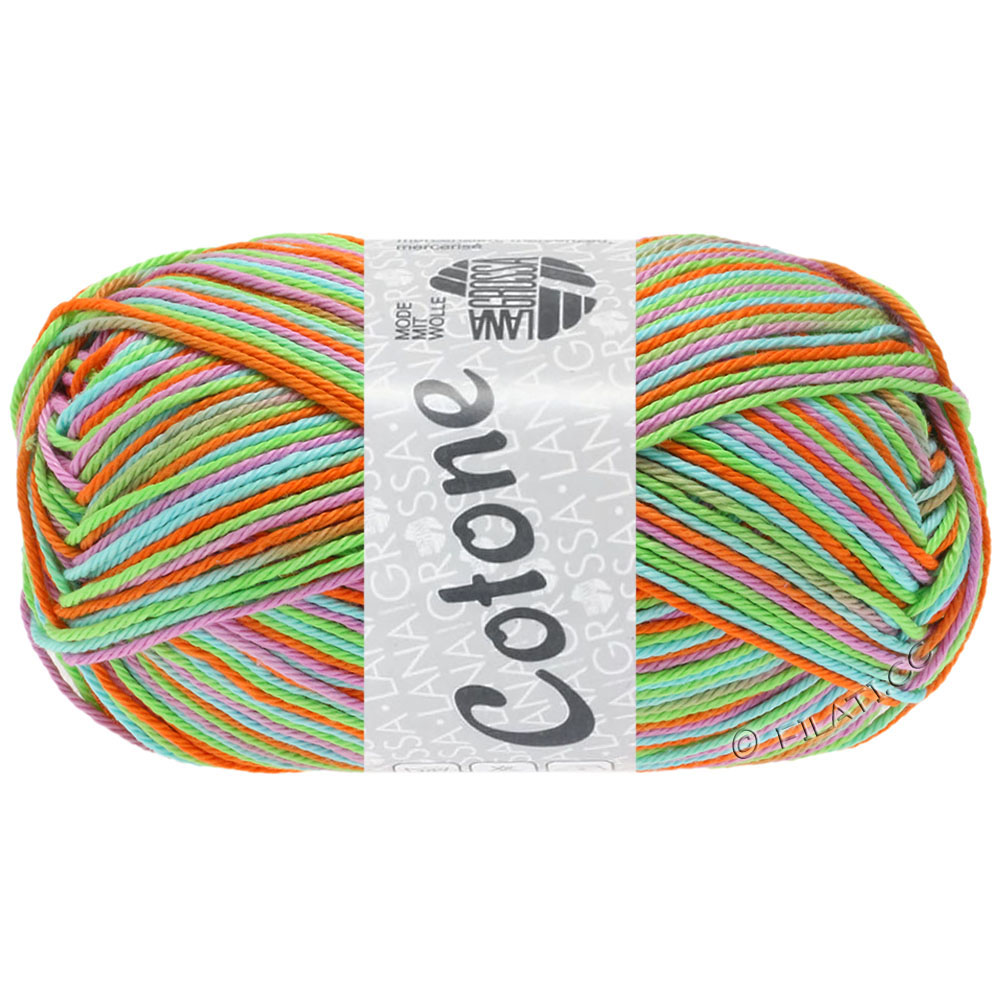 Cotone print 325 vanille//lila//orange 50 g Lana Grossa Wolle Kreativ Fb