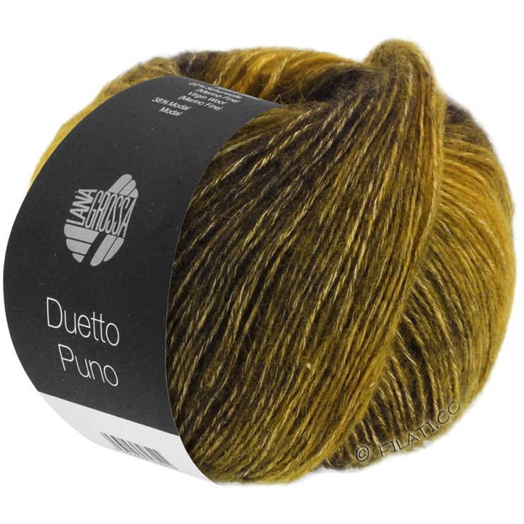 DUETTO PUNO - von Lana Grossa | 101-Senfgelb/Grauoliv/Schwarzoliv