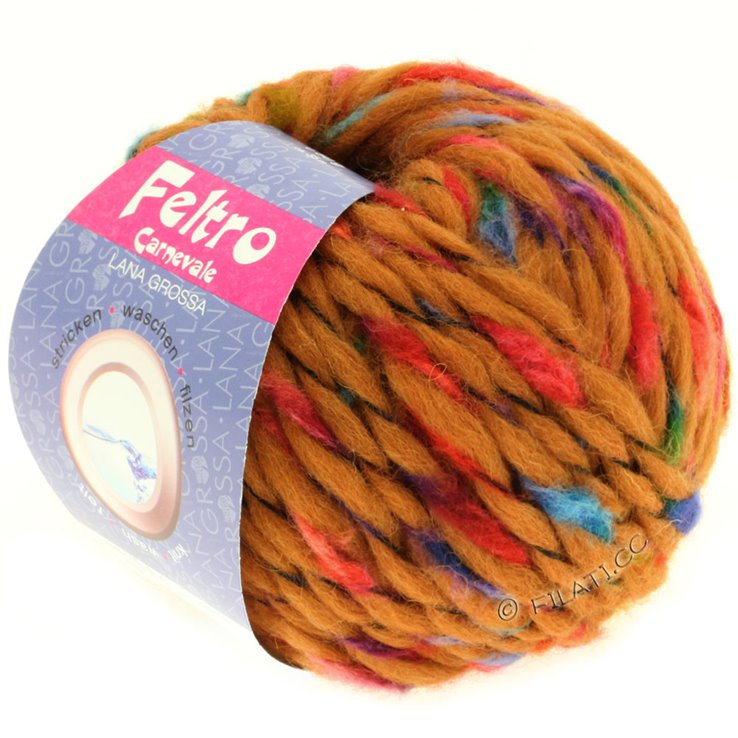 FELTRO Carnevale - von Lana Grossa | 450-Braun/Grün/Rot/Violett