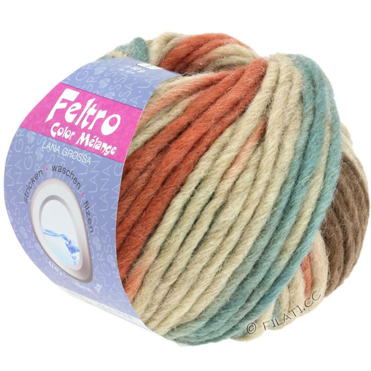 Lana Grossa FELTRO Color Melange | 1001-Beige/Rotbraun/Graugrün/Braun