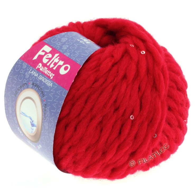 Lana Grossa FELTRO Paillettes | 701-Rot