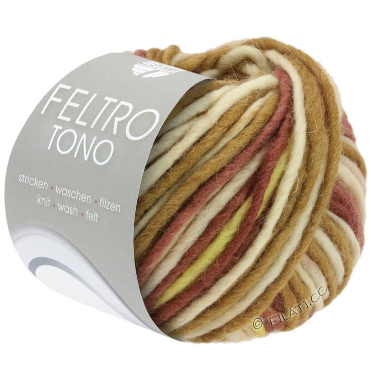 FELTRO Tono - von Lana Grossa | 1051-Graubeige/Khaki/Gelb/Bordeaux/Altrosa