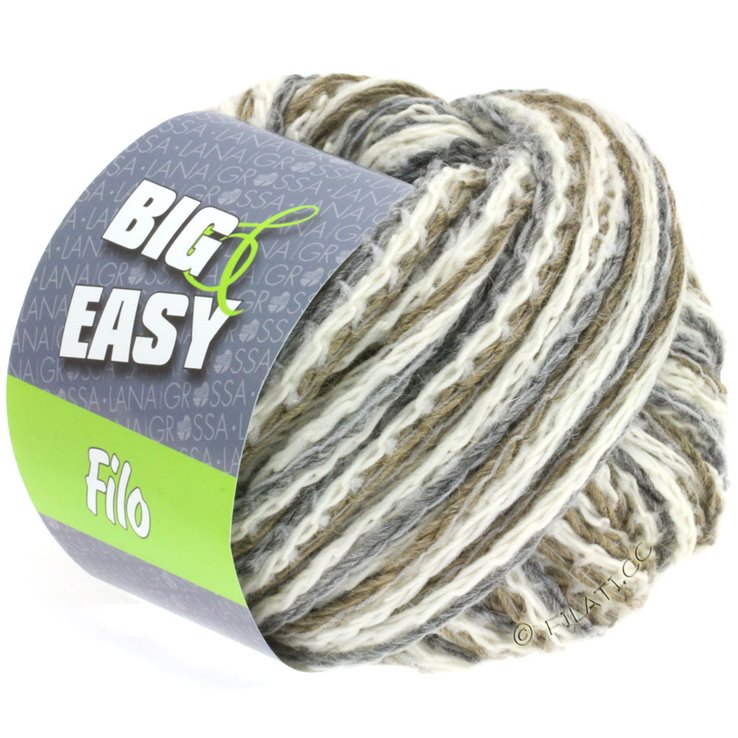 FILO Multicolor (Big & Easy) - von Lana Grossa | 101-Weiß/Grau/Taupe