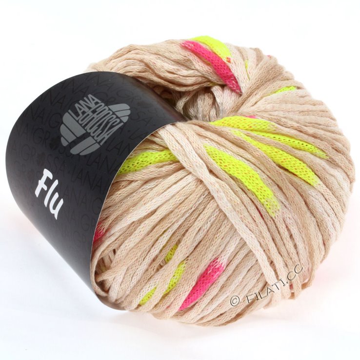 FLU - von Lana Grossa | 01-Beige/Sand/Pink/Neongrün