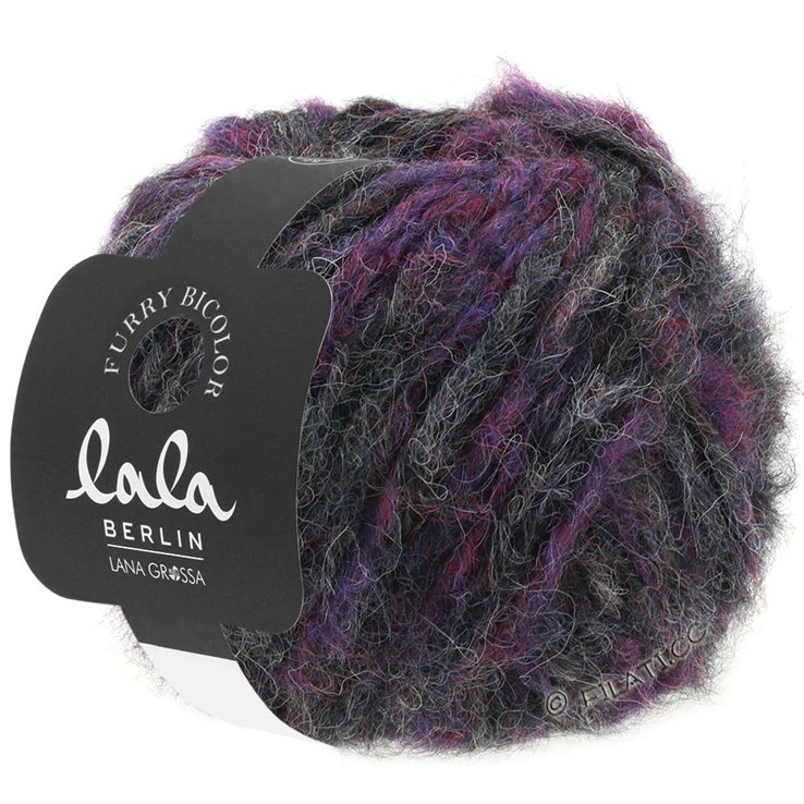 Lana Grossa FURRY Bicolor (lala BERLIN) | 101-Brombeer/Aubergine/Anthrazit