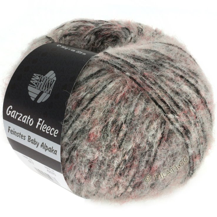 Lana Grossa GARZATO Fleece Uni/Print/Dégradé | 017-Rosé/Schwarz