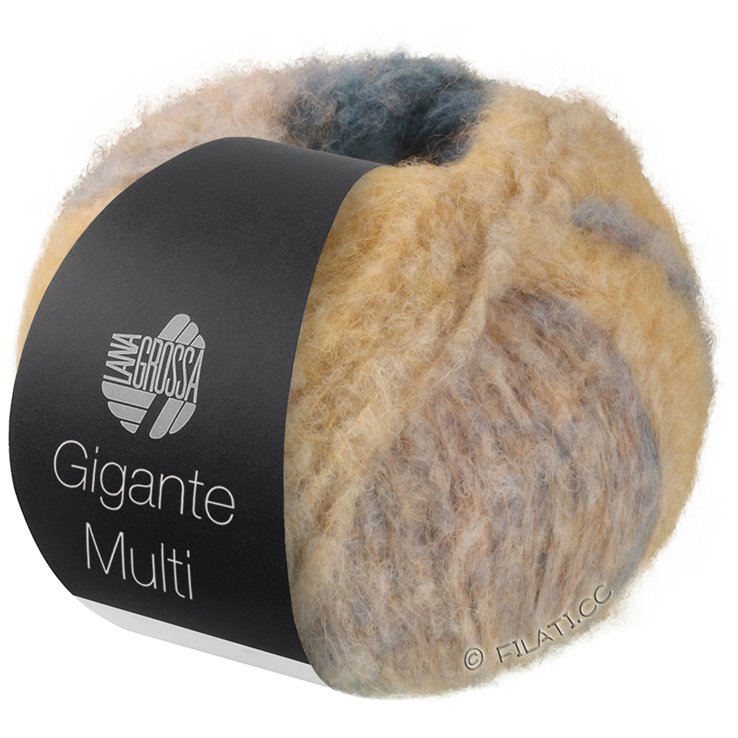 GIGANTE MULTI - von Lana Grossa | 101-Graublau/Beige/Graurot/Mandarin/Petrolgrün/Graugelb