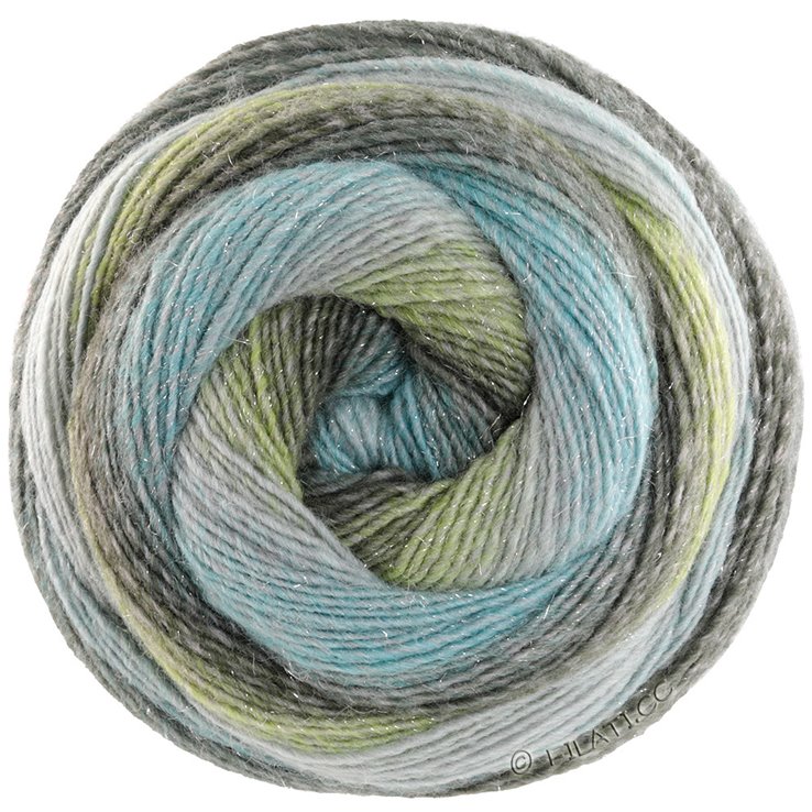 Lana Grossa GOMITOLO GALA | 4022-Mint/Graublau/Helloliv/Schlamm