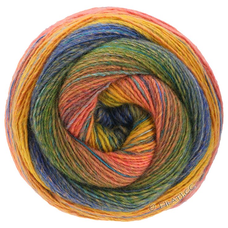 GOMITOLO MAYA - von Lana Grossa | 851-Grün/Petrol/Braun/Lachs/Orange/Gelb/Türkis/Royal