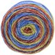 Lana Grossa GOMITOLO MEILENWEIT | 4019-Blau/Senfgelb/Orange/Braunrot