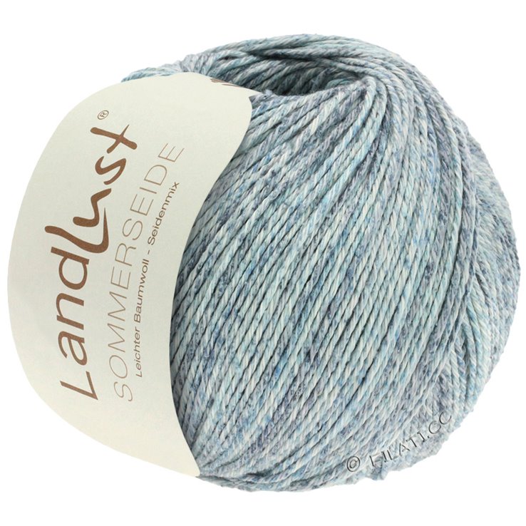 Lana Grossa LANDLUST SOMMERSEIDE Mélange | 106-Mint/Jeans/Grau