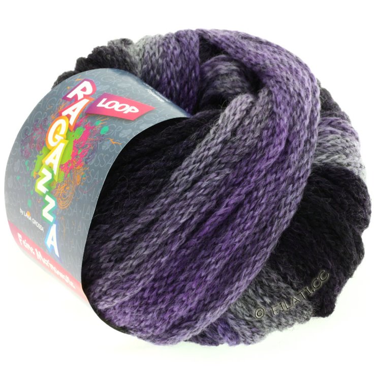 Lana Grossa LOOP (Ragazza) | 01-Graulila/Aubergine