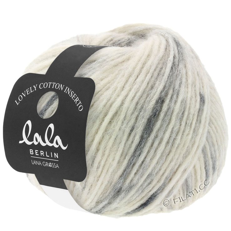 LOVELY COTTON Inserto (lala BERLIN) - von Lana Grossa | 101-Rohweiß/Grau