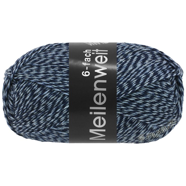 Lana Grossa MEILENWEIT 6-FACH 150g Mouliné/Tweed | 8503-Dunkelblau/Hellblau