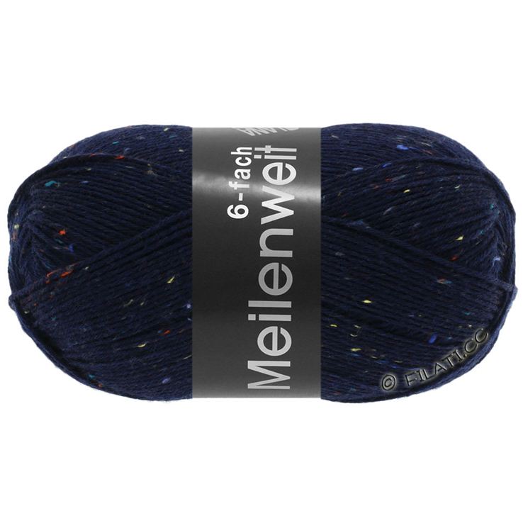 Lana Grossa MEILENWEIT 6-FACH 150g Mouliné/Tweed | 8816-Nachtblau meliert