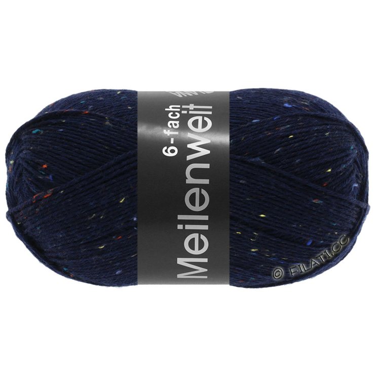 Lana Grossa MEILENWEIT 6-FACH 150g Mouliné/Tweed | 8816-Nachtblau meliert