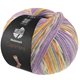 Lana Grossa MEILENWEIT 100g Cashmere Pista | 145-Lila/Violett/Weiß/Graugrün/Orange/Himmelblau/Zitrusgelb gestreift