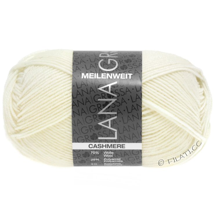 MEILENWEIT 50g Cashmere - von Lana Grossa | 01-Weiß