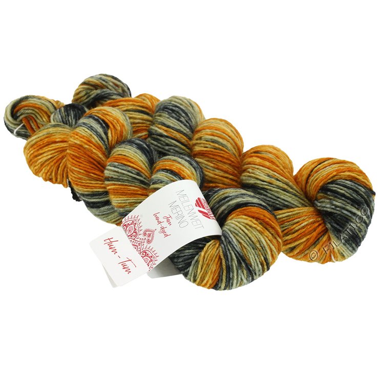 MEILENWEIT 2 Stränge à 50g Merino Hand-dyed Jam - von Lana Grossa | 1001-Hum - Tum