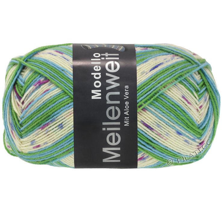 MEILENWEIT 100g Modello - von Lana Grossa | 4371-Creme/Violett/Fuchsia/Himmelblau/Jade