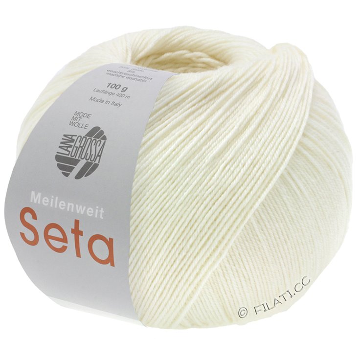 MEILENWEIT 100g Seta - von Lana Grossa | 01-Weiß