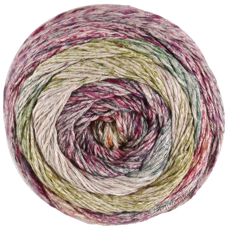 Lana Grossa MOSAICO (Linea Pura) | 006-Graubeige/Grau/Brombeer/Fuchsia/Petrol/Helloliv/Orange