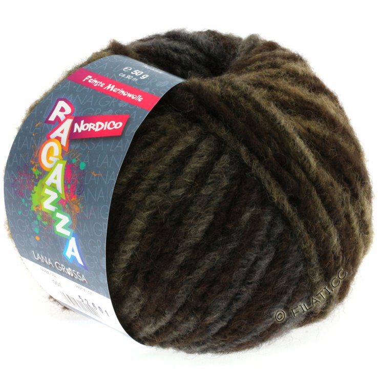 Lana Grossa NORDICO (Ragazza) | 01-Schokobraun/Schwarzbraun/Goldbraun