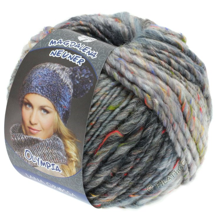 Lana Grossa OLYMPIA Tweed | 701-Hellgrau/Mittelgrau/Dunkelgrau meliert