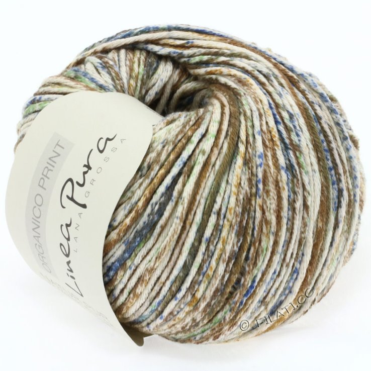 Lana Grossa ORGANICO Print (Linea Pura) | 201-Natur/Orange/Braun/Petrol