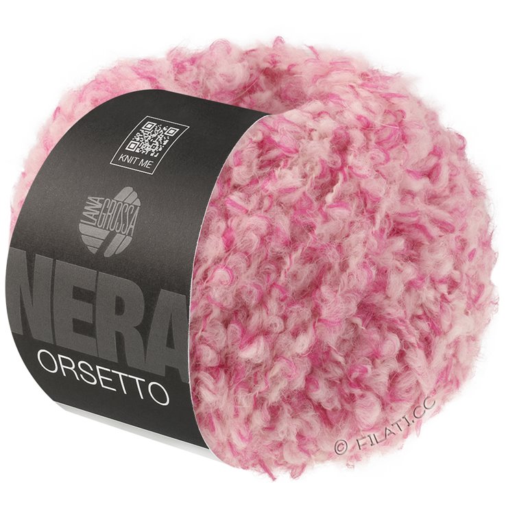 Lana Grossa ORSETTO Moulinè (Nera) | 101-Pink/Rohweiß