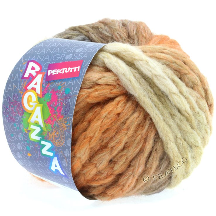 Lana Grossa PERTUTTI (Ragazza) | 01-Weiß/Grau/Beige/Orange