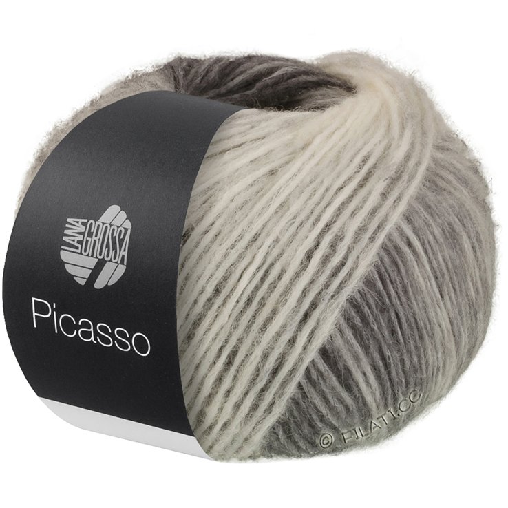 Lana Grossa PICASSO | 14-Weiß/Hellgrau/Mittelgrau/Dunkelgrau