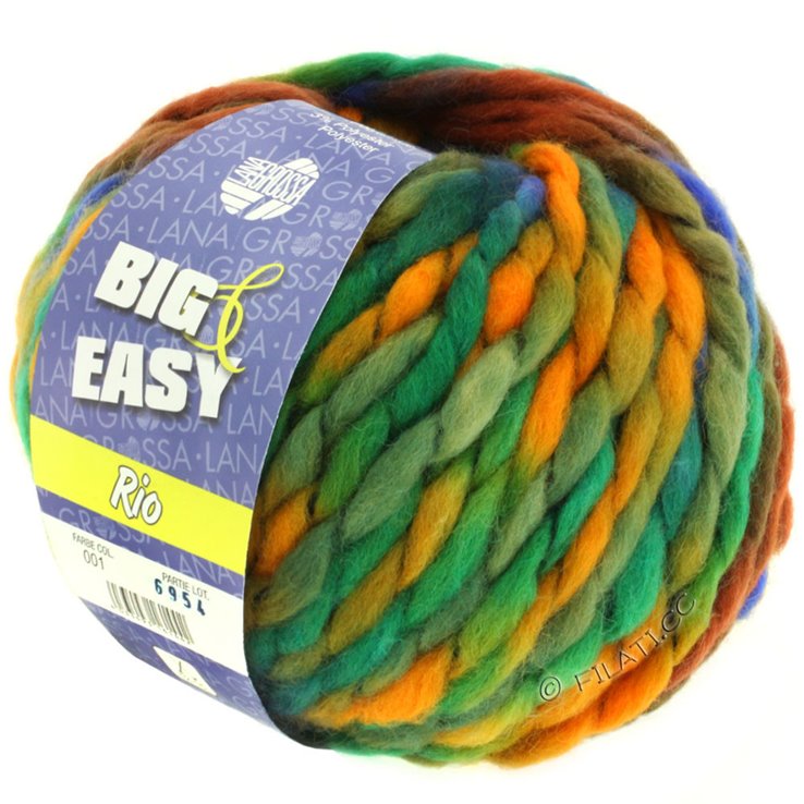 Lana Grossa RIO (Big & Easy) | 01-Royal/Petrol/Natur/Braun/Khaki