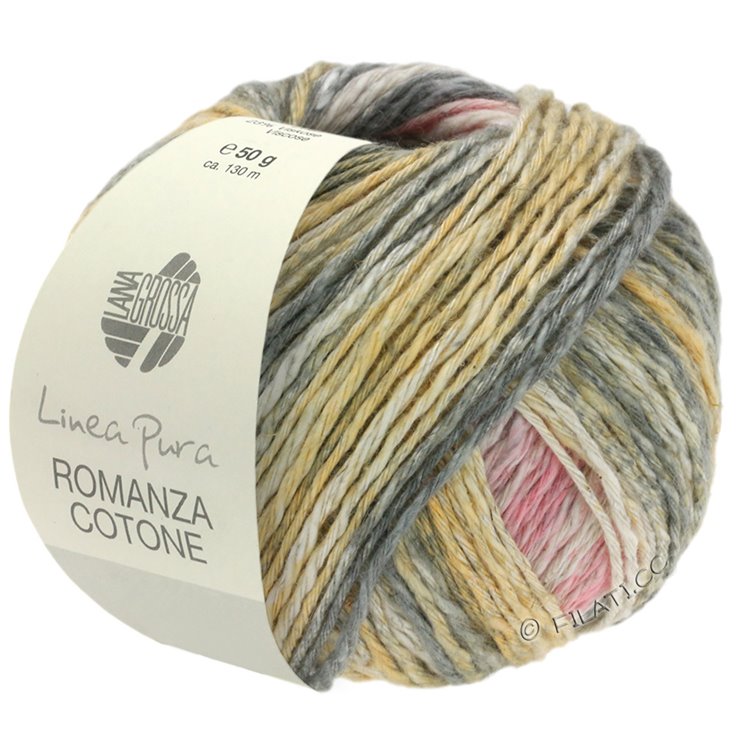 ROMANZA COTONE (Linea Pura) - von Lana Grossa | 01-Rosa/Grau/Beige